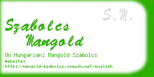 szabolcs mangold business card